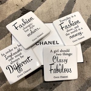 Coasters with Coco Chanel Quotes (Box Included)
